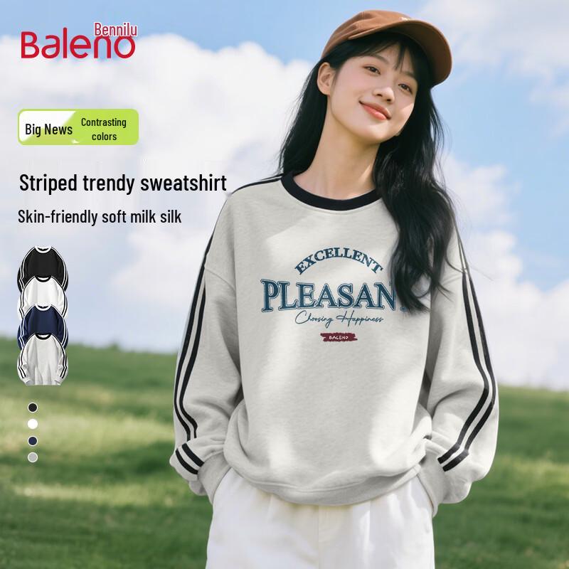 Baleno Women s 2026 Spring/Autumn Loose Fit Crewneck Sweatshirt L