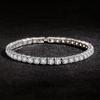 925 Sterling Silver Jewelry 4MM Tennis Bracelet Inlaid with Zircon, Luxury Banquet Engagement Party Gift for Women