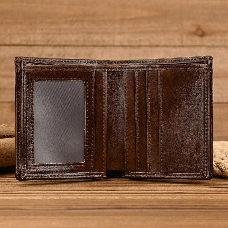 Rfid Leather Short Wallet For Both Men And Women, Anti-Theft Brush, First Layer Cow Wallet 20% Off, Multi-Card Wallet With Change Bag