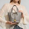 Bucket Bag Leather Messenger Bag Simple Texture Handbag Fashion Bag First Layer Cowhide Commuter Bag
