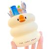 1pc Round Cartoon Duck Style Pen Container Large Capacity Stationery Storage Container for School Office Signature Pen Storage