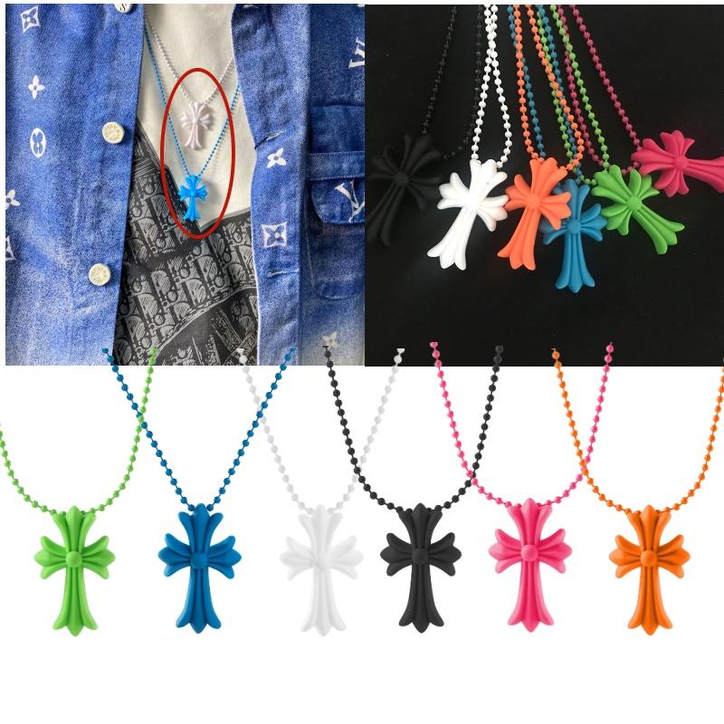 Vintage Crucifix Religious Punk Pendant Amulet Cross Necklace Pvc