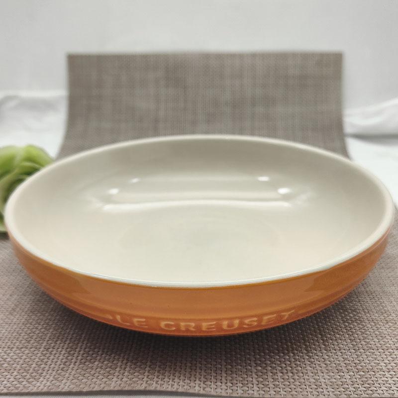 1PC High Temperature Ceramic Tableware French Gradual Change Color Color English Relief Practical Plate Deep Plate Home Kitchen