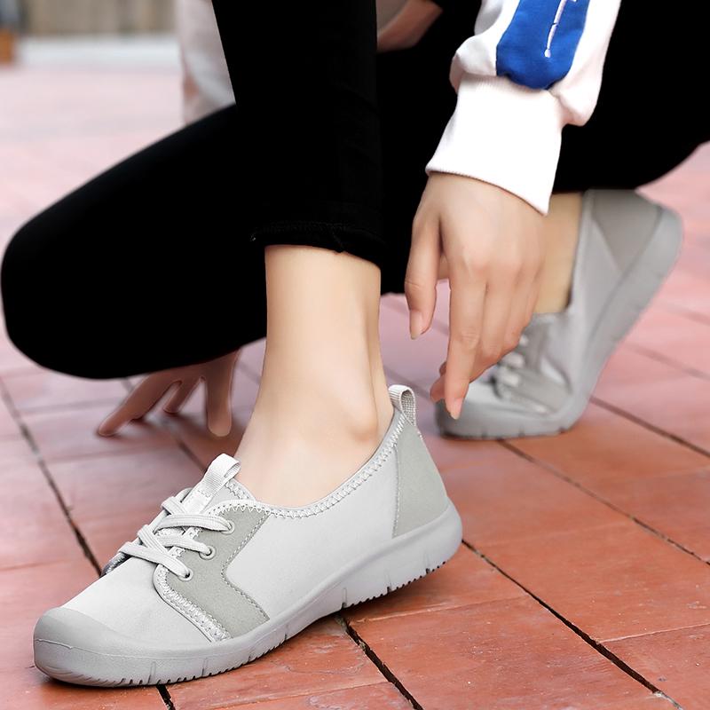 Women Low-cut Flat Shoes Breathable Lightweight Casual Walking Shoes Non-slip Soft Sole Outdoor Footwear for Traveling Driving