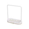 Plastic Countertop Dishcloth Drying Rack with U-Shaped Towel Bar Slotted Soap Plate Side Drain Spout Easy Clean Beige Kitchen