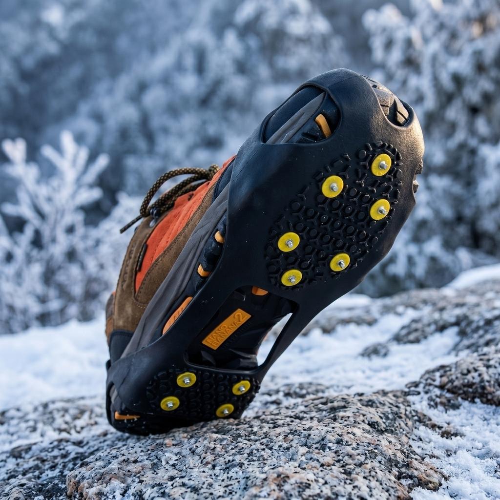 Traction Cleats for Shoes Ice Grips Anti Slip Snow Crampons with 10 Steel Spikes for Winter Hiking Walking Running Size L 39-42
