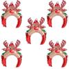 1/5pcs Kids Christmas Inflatable Balloon Headband Headdress Cartoon Santa Claus Elk Pattern Decorative Gifts for Holiday Scenes