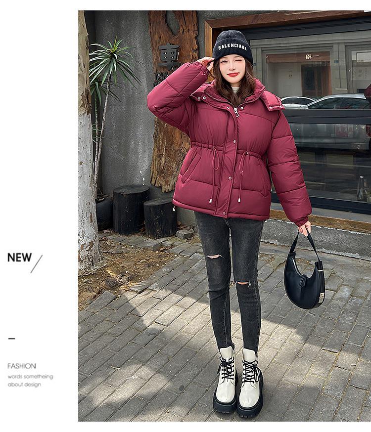 Korean Style Mid-Length Hooded Down Jacket for Women