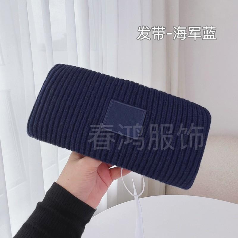 Warm Wool Knit Beanie Hat Women Men Winter High Top Adjustable Skull Cap With Square Patch