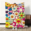 Blumen T-Takashi Murakami Decke Weiche Flanelldecke Warme Knie Hautfreundliche Decke für Sofa Büro Bett Reisen Winter Übergröße