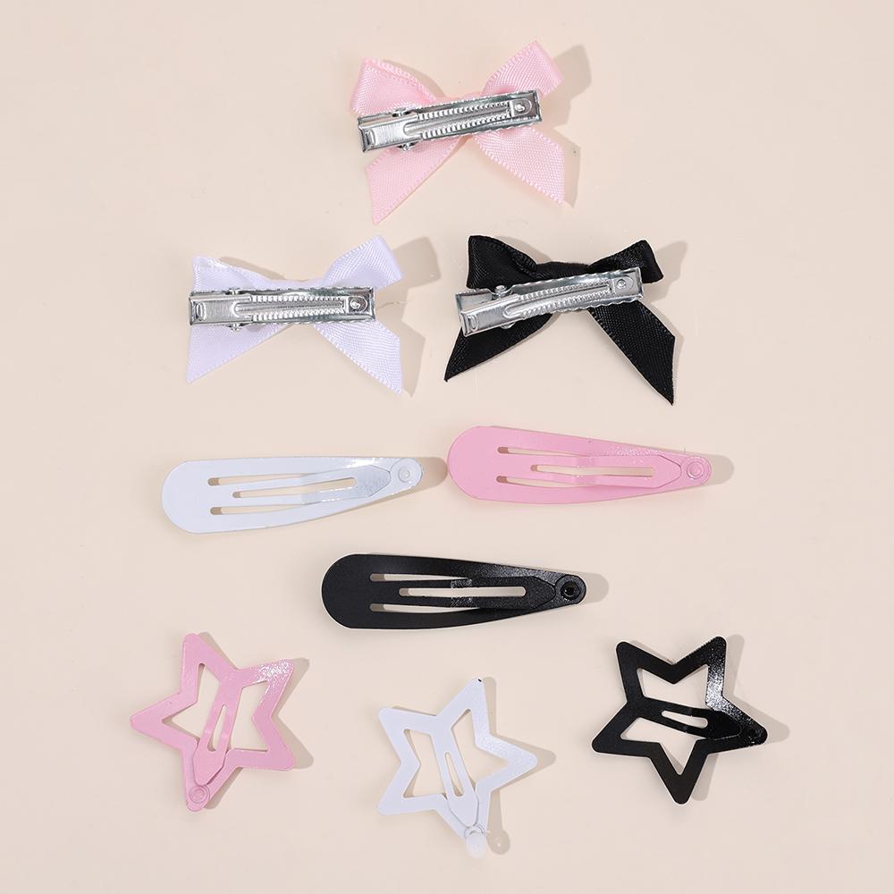 36Pcs Y2K Hair Accessories Set For Women Girls Colorful Silk Ribbons Bows Hair Clips Sweet Star BB Barrette Fashionable Headwear