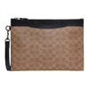 New Hitch Cow Leather Document Bag Wrist Bag Clutch Large Size Men's Brown CE483-TN2
