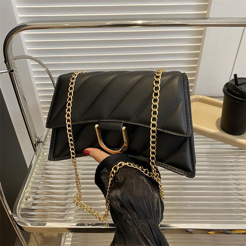 Stylish Medium Sized Solid Color Women s Shoulder Bag Versatile Casual Crossbody Bag чёрный