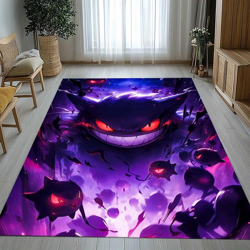 Gengar Pokemon Cartoon Ectoplasma Living Room Non-Slip Area Rug Soft Carpet for Bedroom Kids Playroom Sofa,Home Decor Doormat