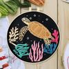 Marine Animal DIY Stamped Embroidery Stitches Practice Kit with Embroidery Hoop Cross Stitch Kit 30x30cm for Beginners Adults