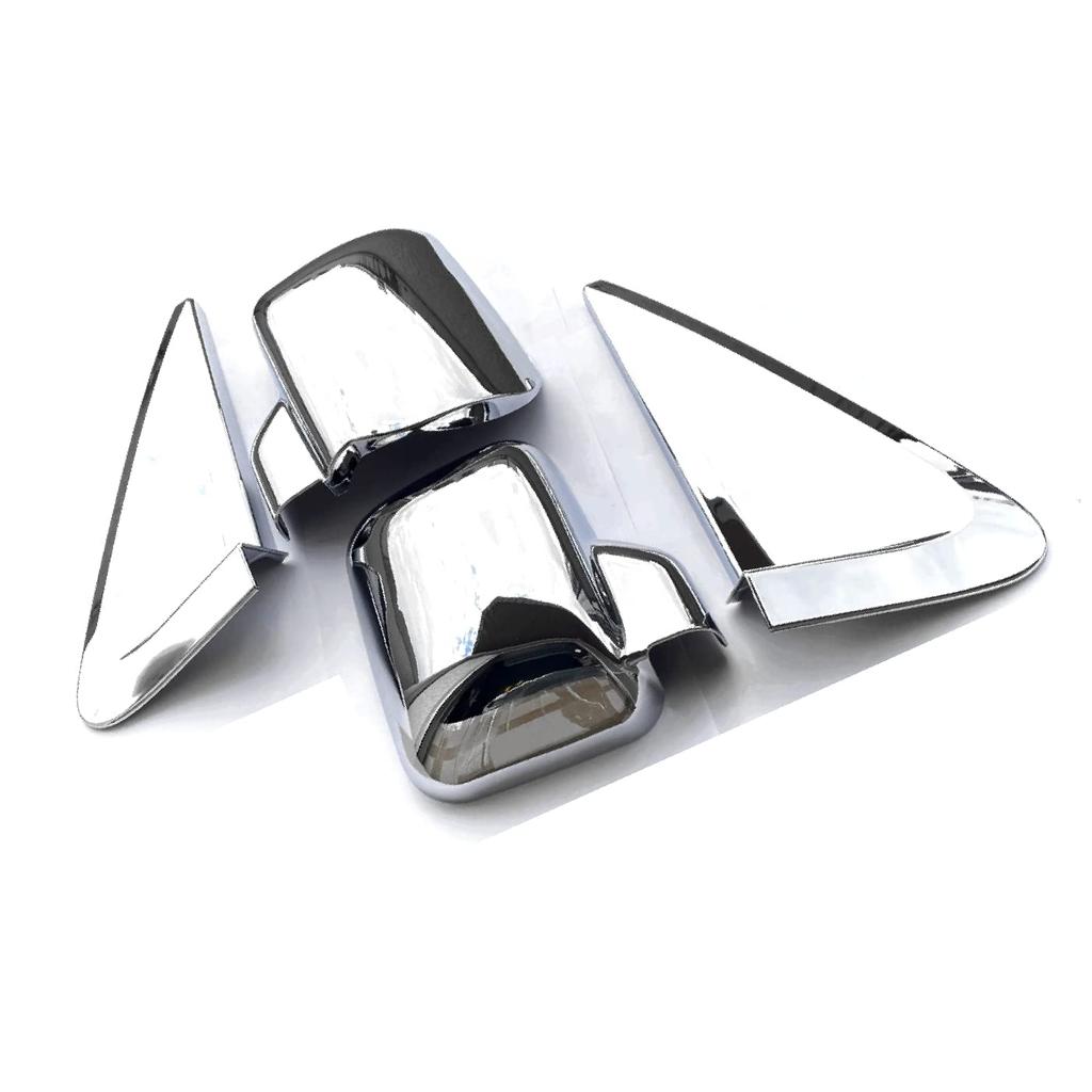 CGP Door Mirror Covers with Base Covers, Adhesive, Chrome, for S700V, S710V, and Late Model Hijet Trucks (Set of 4, Left and Right, CGP5945-D12-SET)