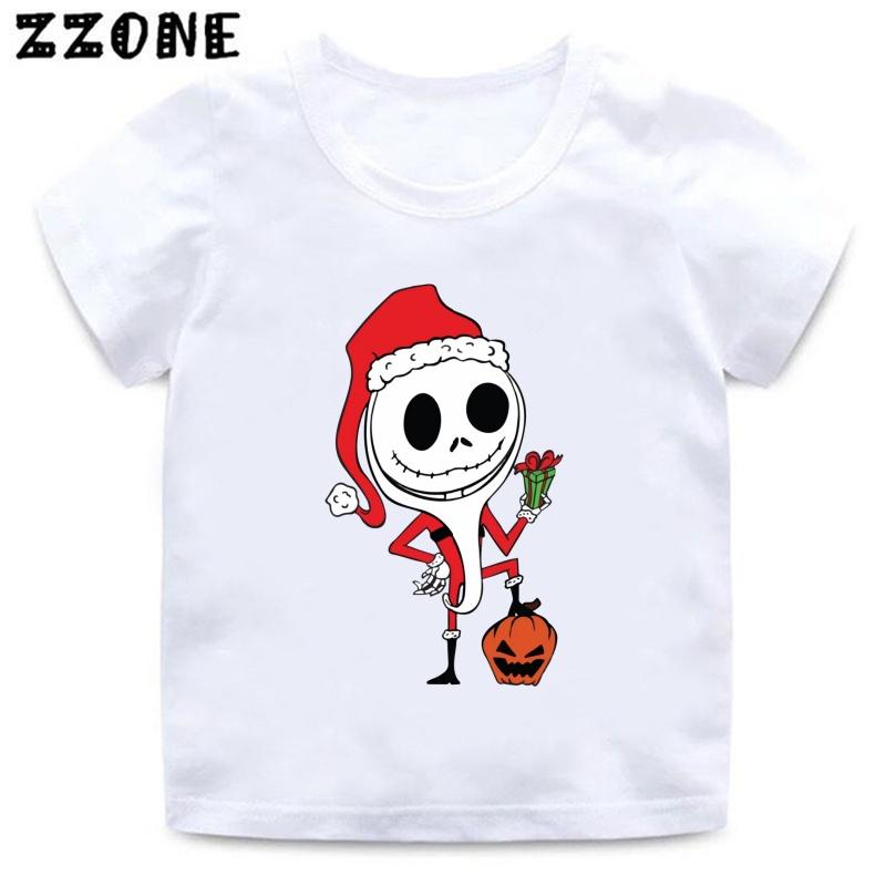 Halloween Town Pumpkin King Jack Skellington Print Kids T-Shirts Funny Girls Clothes Baby Boys T shirt Summer Children Tops