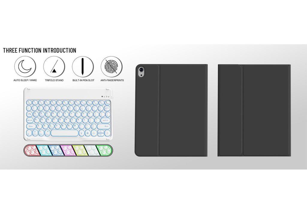 iPad Air 11th Gen Leather Case with Magnetic Backlit Keyboard and Pen Holder - Fits Pro 11/10.9