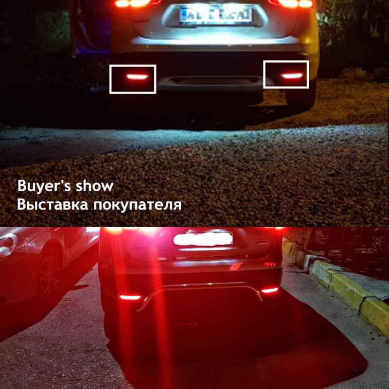 2PCS LED Rear Bumper Reflector Light For Nissan Leaf Pathfinder Rogue X-Trail X Trail JX35 QX56 Qashqai 2014- Tail Brake Lamp