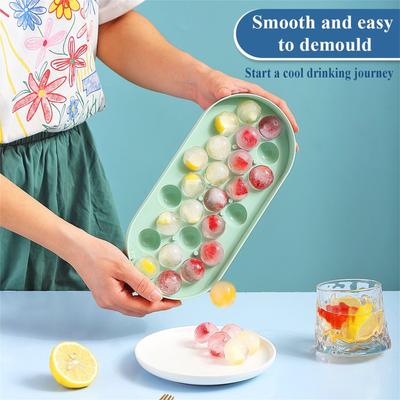 2-Pack Green Plastic Round Ice Trays, Ice Ball Making Molds