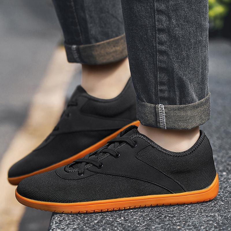 New Fashion Wide-headed Barefoot Casual Shoes Flying Woven Surface Outdoor Hiking Non-slip Shoes Men's and Women's Wide Last Hiking Shoes