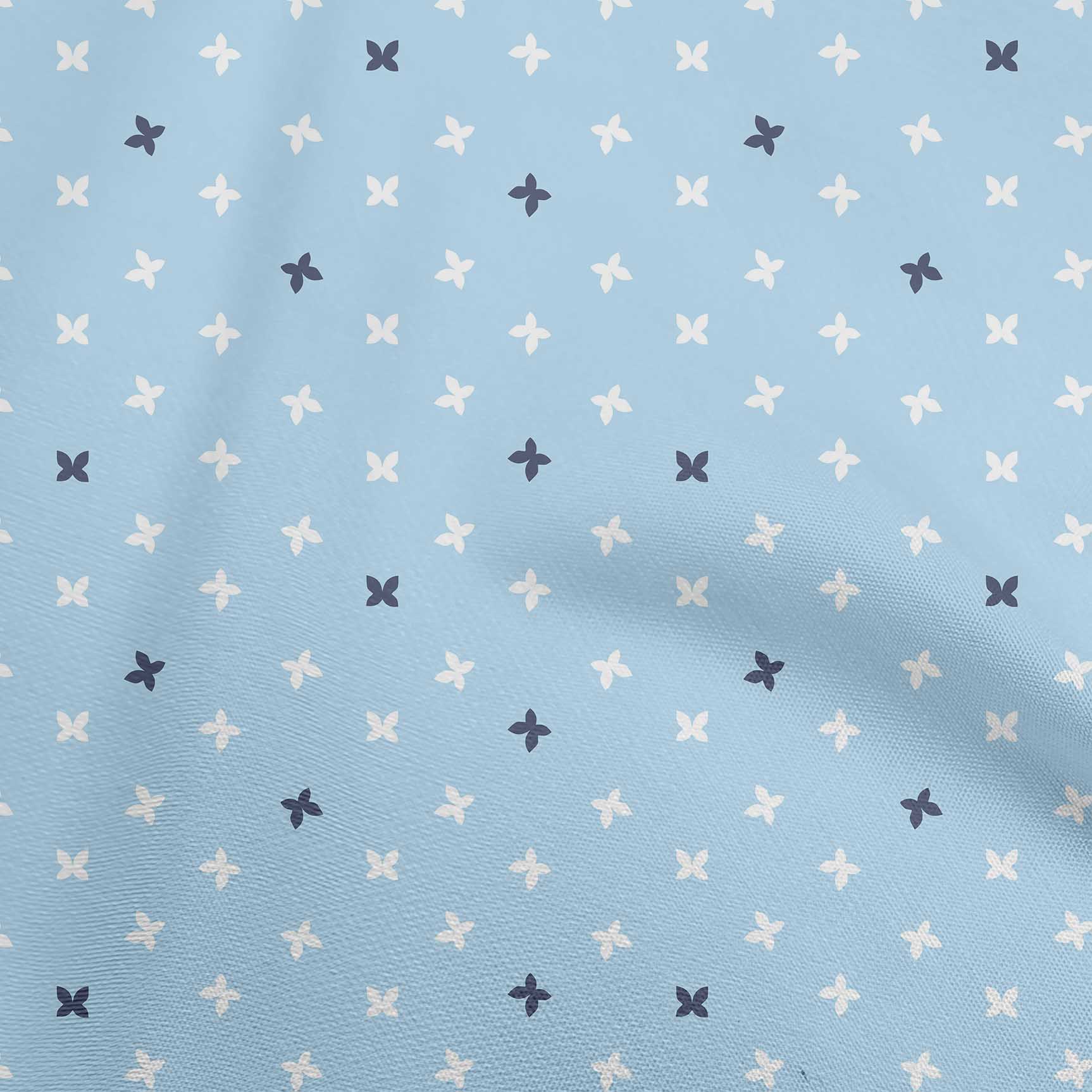 

oneOone Cotton Flex Medium Blue Fabric Silhouette Quilting Material Print Швейна тканина у дворі 40 дюймів 42 Inch Wide - Viscose Chiffon дитини синього кольору