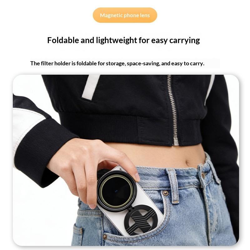 52MM Magnetic Circular Polarizer CPL Lens Filter Clip Kit for Phone Camera Professional Portrait Photography