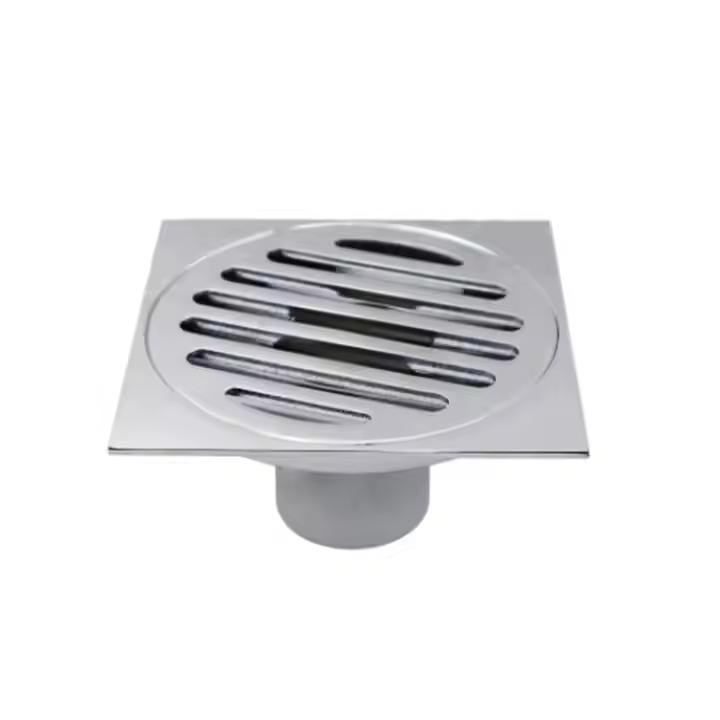 Factory SUS 201/304 Cheap Floor Drain Square Shower Drain Stainless With Overflow Chrome Unlock Drain (Silver,Stainless Steel) серебряный