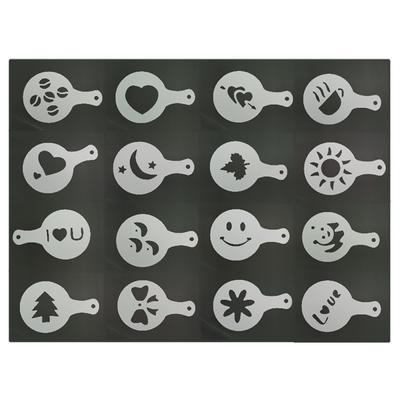 Pack of 16 Coffee Cup Decoration Stencils