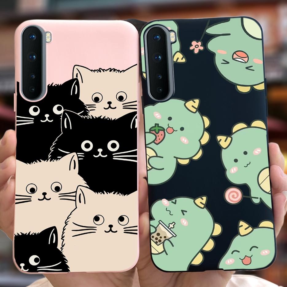 For Oneplus Nord Case AC2001 AC2003 Cute Dinosaur Cartoon Cover 6.44'' Soft Silicone Phone Cases For One Plus Nord 1+Nord Bumper