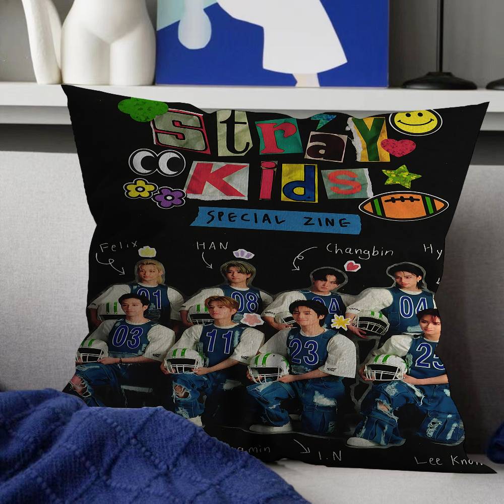 Hot Kpop Style S-Stray K-Kids Cushion Cover Pillowcase Upholstery Sofa Throw Pillow Home Decor Pillowcas