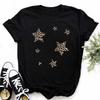 Leopard Love Heart Print Women Fashion T Shirt Black Female Short Sleeve Graphic Tops Women Sleeved Harajuk Streetwear Casual