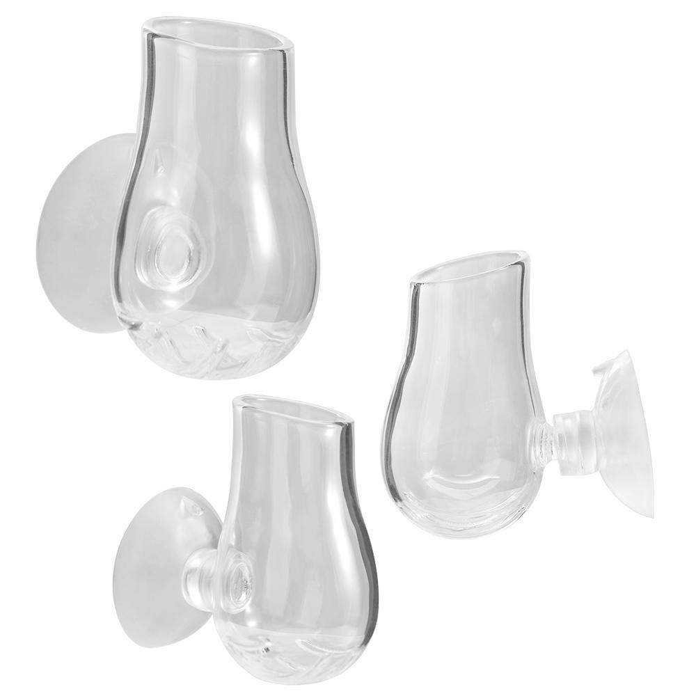 Feeding bowl Clear Fish Tank Feeder Glass Practical Feeding Cup Creative with Suction Cup Red Worm Feeding Bowl Aquarium