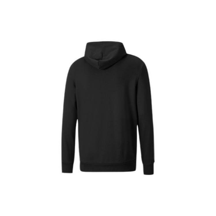 PUMA Logo Print Color Block Hoodie With Drawstring Unisex Hoodie Black 531354-56