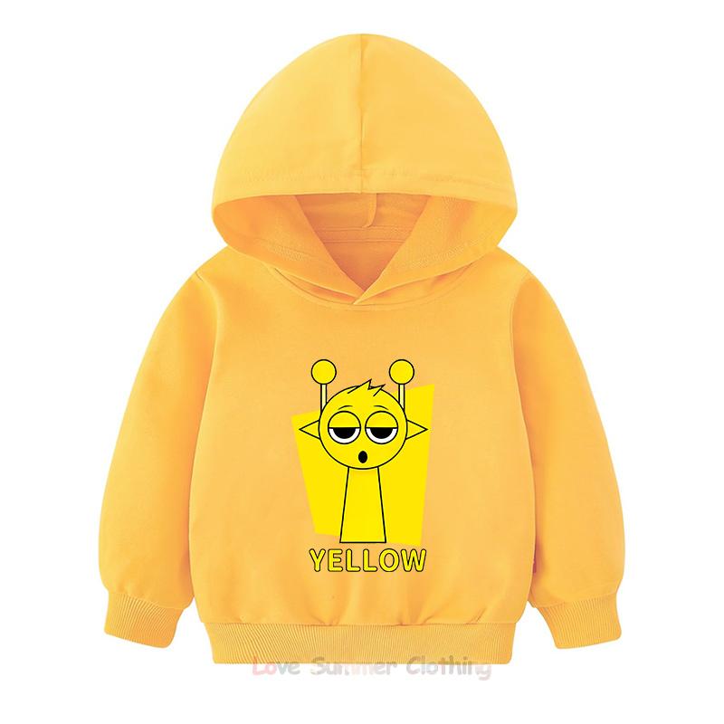 Bluza z kapturem z nadrukiem kreskówki Sprunki 2D, Swetry dla chłopców i dziewcząt, Jesienna bluza z kapturem, Odzież chłopięca Sprunki