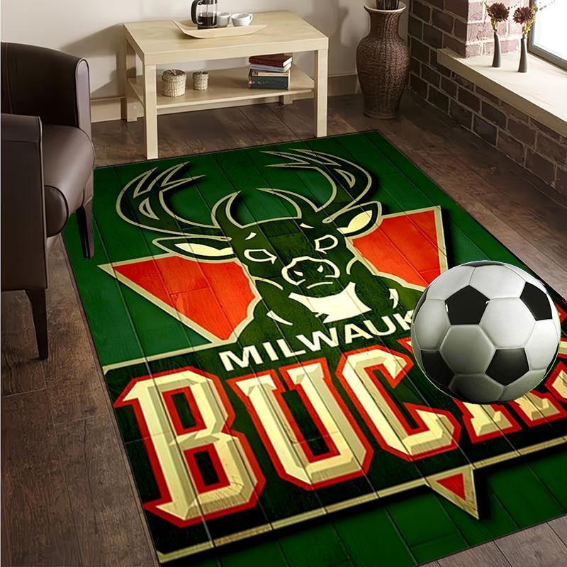 Bucks Team Logo Artwork Rug Office Carpet Non-Slip Mat, Chair Rug Floor Covering for Gaming, Bedroom, Living Room , Home Decor Christmas Gift
