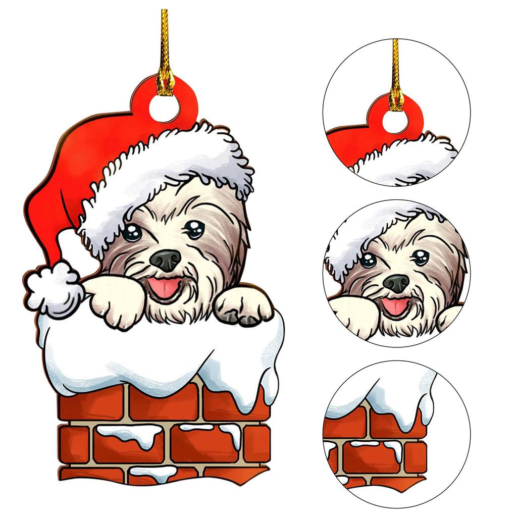 Lovely Cartoon Dog Ornaments 2023 Christmas Decoration Hanging Tree Pendant for Car Personalized Gift for New Year Party