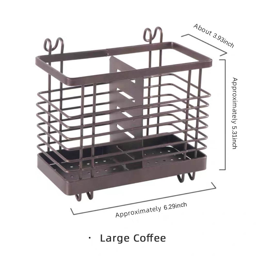 Utensil Drying Rack With Hooks No Drilling For Cutlery Cutlery Drainer Basket For Kitchen Sink Dishwasher Home Storage