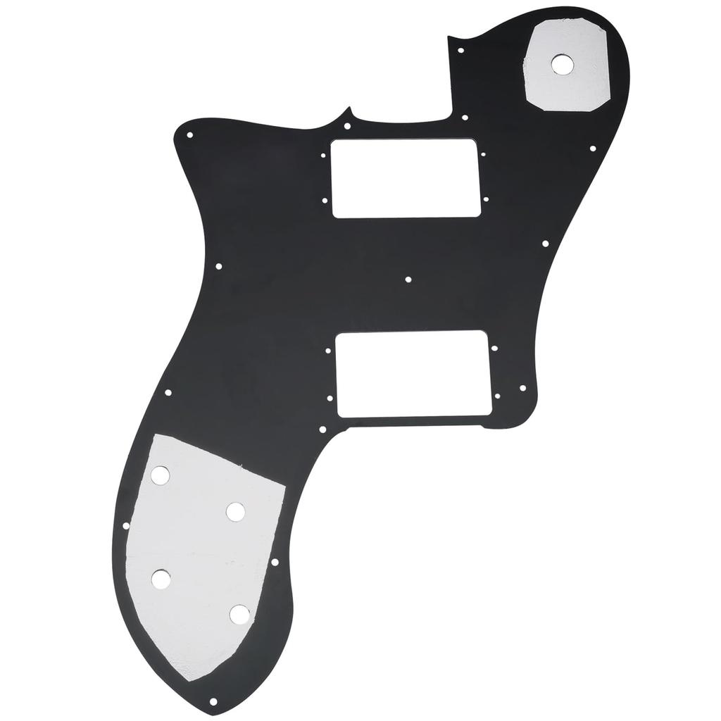 Musiclily Pro 15-Hole Telecaster Pickguard, Wide Range, 2-Humbuck Mount, for Fender Mexican 72 Tele Deluxe Electric Guitars, Black Pearl, 4 Picks