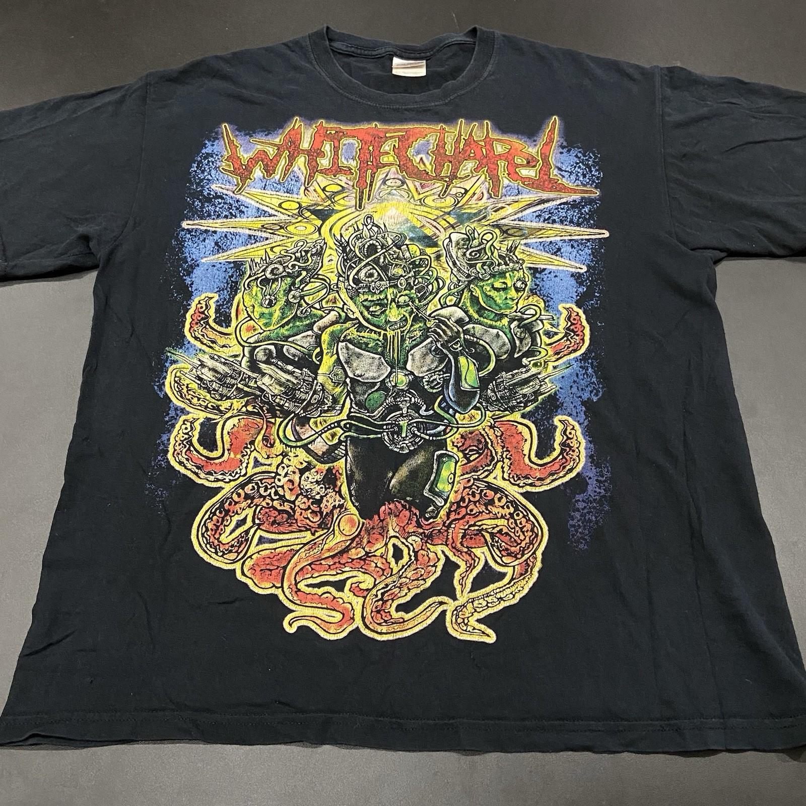 00s Whitechapel Deathcore T Shirt Men’s Large Death Metal Band Alien Octopus Unisex T-Shirt XXXXL