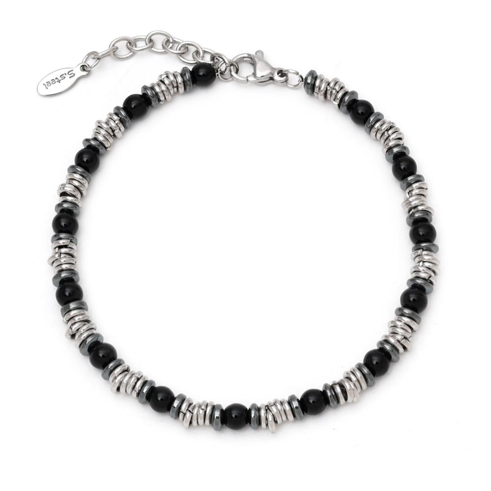 Blancier Serenity Circle Onyx Bm255B1042 Men'S Bracelet