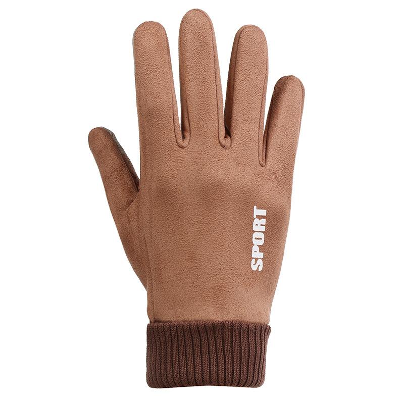 Herbst- und Winterhandschuhe für Damen und Herren Wildleder Paare Takeaway Radfahren Outdoor-Sport Plus Samt Touchscreen Warme Handschuhe