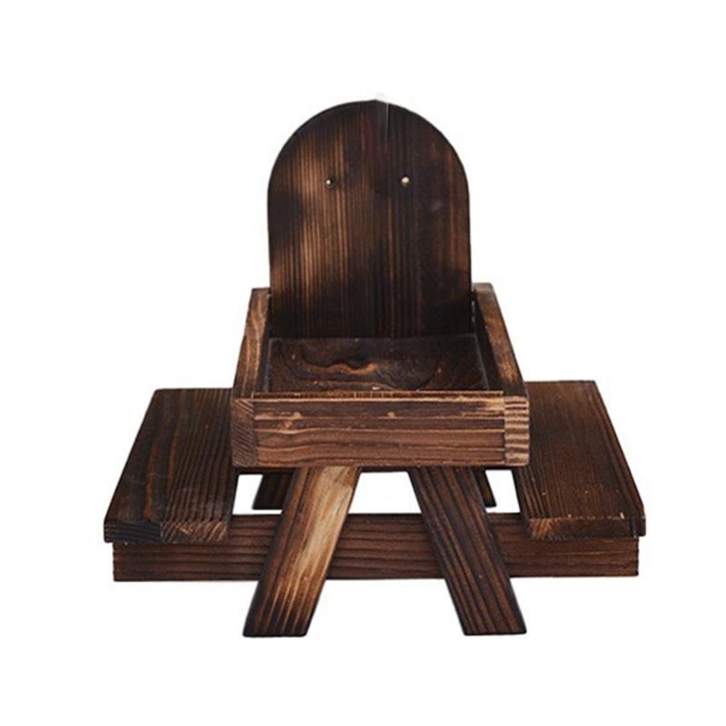 Small Pet Feeding Station Squirrels Feeder Outdoor Decorative Table Feeder With Protective Umbrella for Small Animal