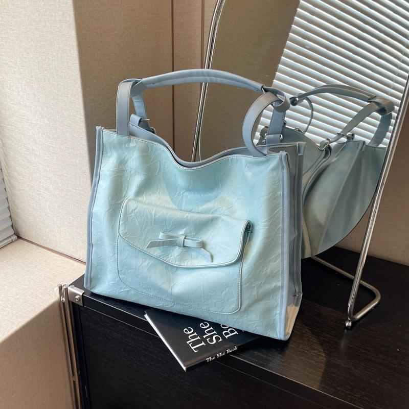

Casual large-capacity bag women s 2024 new Korean version versatile commuter shoulder bag college student backpack tote bag синій