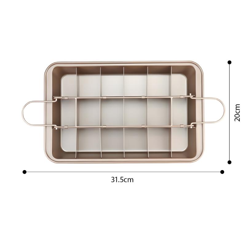 18 Compartment quadrilateral Cake Pan Removable Dividers Uniform Heat Distribution Carbon Steel Cookware For Celebration Items