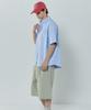 BASIC HOUSE Oxford Semi-Overfit Short Sleeve Shirt Sky Blue Lzws3101