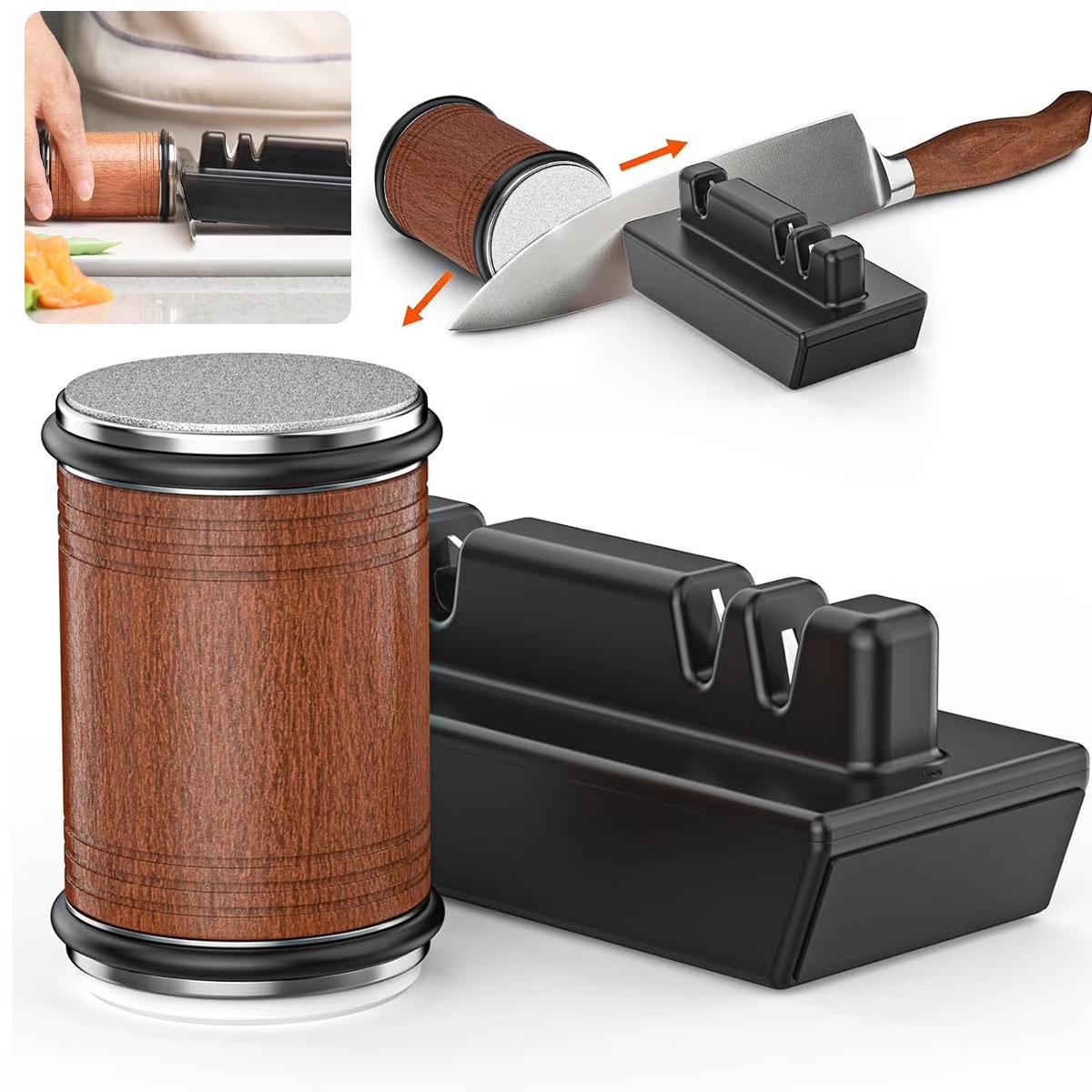 Rolling Knife Sharpener Kit Multi Angle Sharpening Stone Kitchen Gadget