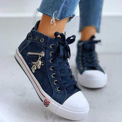 Plus-size Jeansowe Trampki Damskie Płaskie Buty