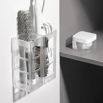 Hair Curling Iron Storage Box Strong Load-bearing Hollow-out Design Punch Free Wall-Mounted Storage Case Organizer