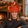 Thanksgiving Theme Celebration Headwear Funny Turkey Hat for Adults, Costume Accessory, Novelty Soft Creative Role Play Knitted Women, Men,